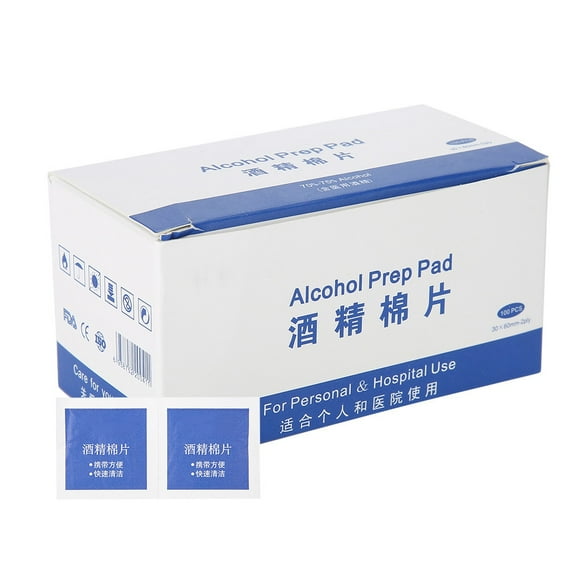 100 unidades/caja de toallitas desinfectantes de alcohol para orejas perforadas, joyas de plata