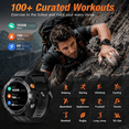 thumbnail image 5 of Cillso Military Smart Watch for Men, Bluetooth Calling Smartwatch with 1.52" HD Round Display, Fitness Tracker Watch with 100+ Sports Modes, Daily Activity & Sleep Tracking for Android iOS, 5 of 7