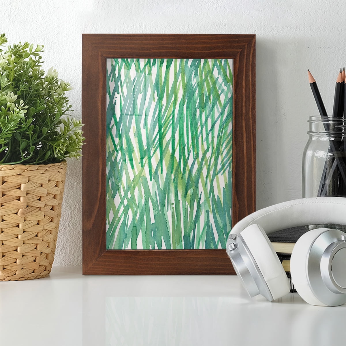 Just Grass I - Framed Print w/glass - Chestnut