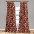 thumbnail image 5 of Ambesonne Groovy Curtains, Hippie Paisley Leaves, Pair of 28"x84", Multicolor, 5 of 5