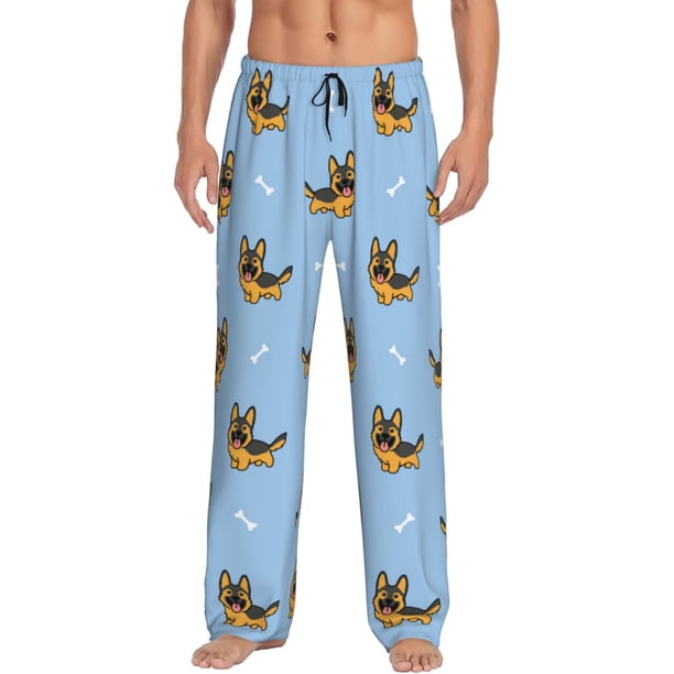 Balery Cute Puppy Pantalones de pijama para hombre, pijama ultraligero, pantalón de descanso-3X-Large