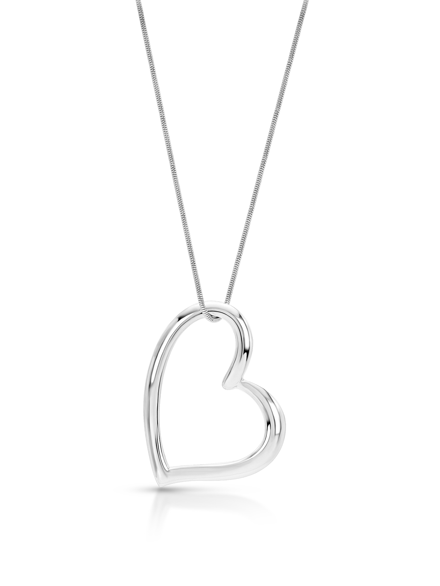 Silver floating heart pendant Clearance