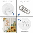 thumbnail image 4 of Sunflower Shower Curtain, Waterproof Shower Curtains for Bathroom, Summer Botanical Farmhouse Yellow Floral Rustic Washable Fabric Bathtub Curtain Set Bath Decor with 12 Hooks Stall 36"x72", 4 of 8