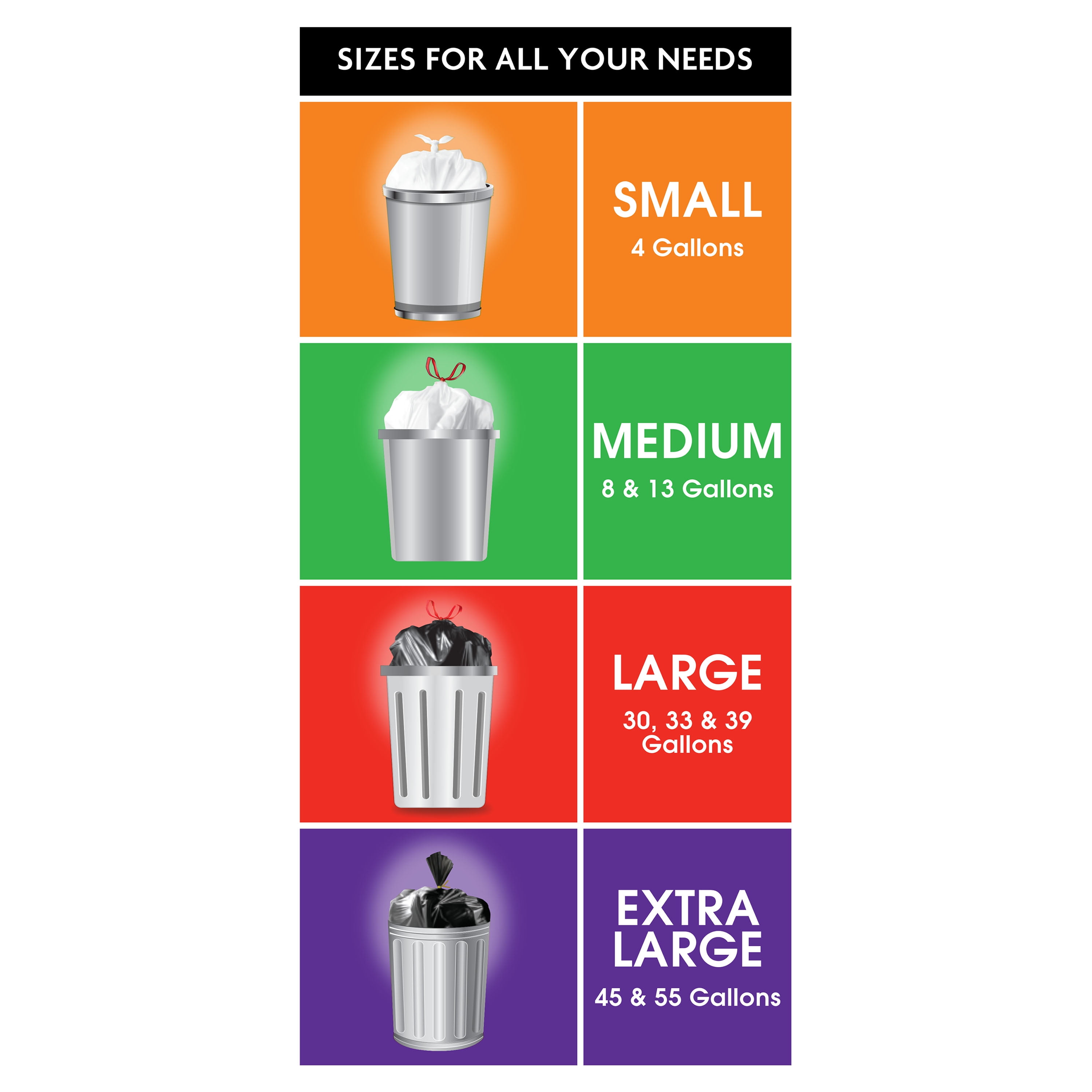 Great Value 13-Gallon Clear Drawstring Tall Kitchen Bags, 20 Bags