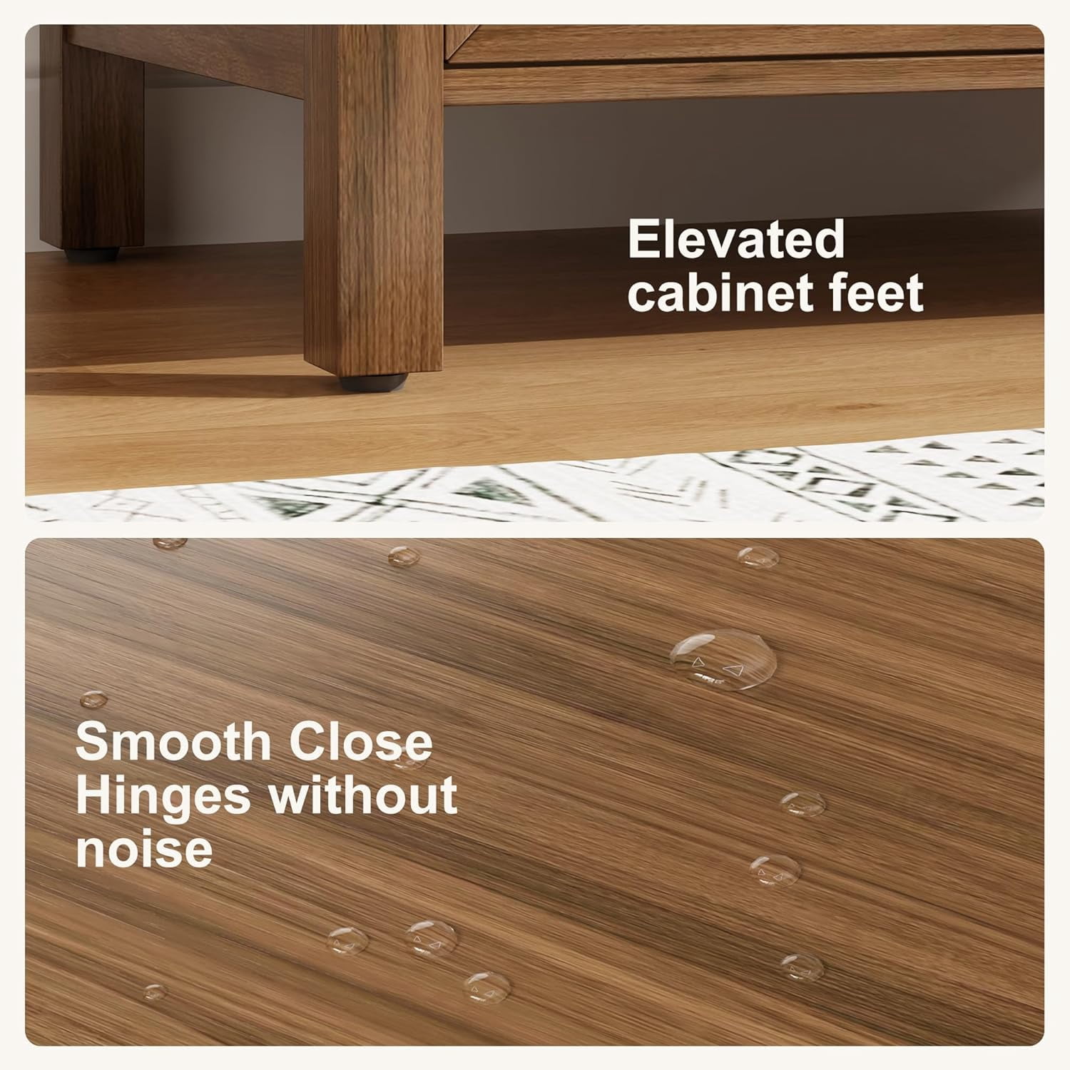 30" Bathroom Vanity with Sink, Freestanding Wooden Bathroom Vanity Cabinet with Soft-Closing Door and Metal Handle, Modern Floor Standing Storage for Small Spaces，Walnut