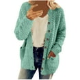 thumbnail image 2 of Xdegoge Womens Fleece Coat Thermal Fall Fashion Clothes Teedy Bear Jackets Fuzzy Long Sleeve Hooded Cardigan Sweaters Cozy Warm Cold Weather Trendy Oversized Hoodies with Pockets, 2 of 7