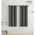thumbnail image 1 of Flamingop Window Treatment Energy Saving Thermal Insulated Solid Grommet Blackout Curtains /Drapes For Living Room (Two Panels, 42 By 63-Inch, Deep Gray ), 1 of 6