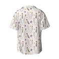 thumbnail image 2 of Wukai Purple Flower Rabbit Men's Casual Short-Sleeve Button Down Shirt - Lightweight Summer Dress Shirt for Daily Wear-Large, 2 of 7