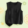 thumbnail image 4 of NIEWTR Girls' Loose Crew Neck Tank Tops Sleeveless Casual Summer Wide Strap Blouse Tees(Black,6-7 Years), 4 of 6