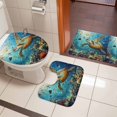 thumbnail image 5 of Summer Marine Life Bathroom Rugs Set Ocean Turtles Shark Coral Non Slip Absorbent Soft Bath Mats 3 Piece Set with Bathroom Rug, U-Shaped Floor Mat, Toilet Seat Cover Small Size, 5 of 9