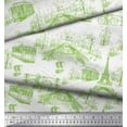 thumbnail image 3 of Soimoi Rayon Fabric Eiffel Tower,Train & Bicycle Transport Decor Fabric Printed Yard 56 Inch Wide, 3 of 3