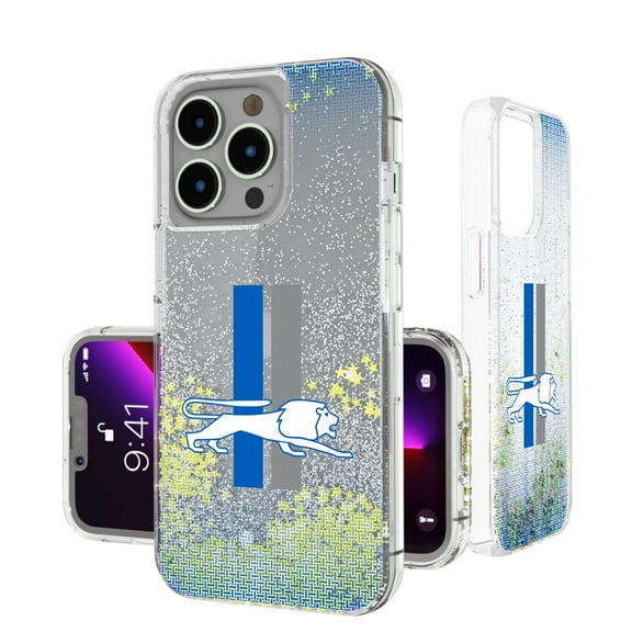 Detroit Lions Linen Logo iPhone Glitter Case