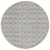 SAFAVIEH Kilim Torma Zig Zag Wool Area Rug, Beige/Black, 6' x 6' Round