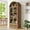 Natural, variant on Blotout 75" Tall Arched Kitchen Pantry Storage Cabinet, Farmhouse Wood Pantry Arched Cabinet with Drawer, Glass Door and Adjustable Shelves for Dining Room Living Room