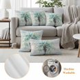 thumbnail image 6 of Teal Coastal Tree Outdoor Waterproof Pillow Covers, Seaside Palm Tree Tropical Botanical Decorative Square Throw Pillowcase Sofa Cushion Sham for Patio/Couch/Chair, 16"x16" 2 Pack, 6 of 8