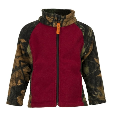 

TrailCrest Toddler Girls Fleece Full Zip Mock Neck Soft Jacket Burgundy 6-12 Months