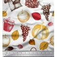 thumbnail image 1 of Soimoi Coton Canard Tissu Champignon, Raisins & Frais Tissu Imprimé 1 Yard 56 Inch Wide, 1 of 3
