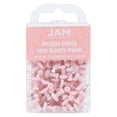 thumbnail image 3 of JAM Paper Push Pins, Baby Pink, 2 Packs of 100, 3 of 6