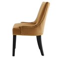 thumbnail image 6 of Side Dining Chair, Nailhead, Set of 2, Brown, Velvet, Modern Contemporary, Kitchen Room Cafe Bistro Restaurant Hospitality, 6 of 9