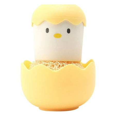 

Clearance Deals Cute Egg Kitchen Cleaning Brush with Handle Kitchen Dishwashing Brush Household Stove Pot Cleaning Brushes