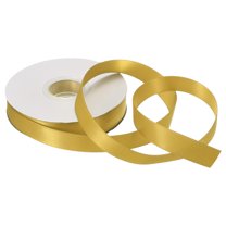 5/8 Inch 25 Yard Satin Ribbon Grosgrain Thin Solid Silk Wedding Bouquet Ribbon for Gift Wrapping Gold Yellow