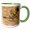 Green/White, variant on 3drose, Usa, Texas, Big Bend National Park. Greater Roadrunner Hunting., 11oz Two-tone Blue Mug