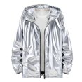 thumbnail image 1 of Mens Shiny Waterproof Hooded Jacket, 1 of 5