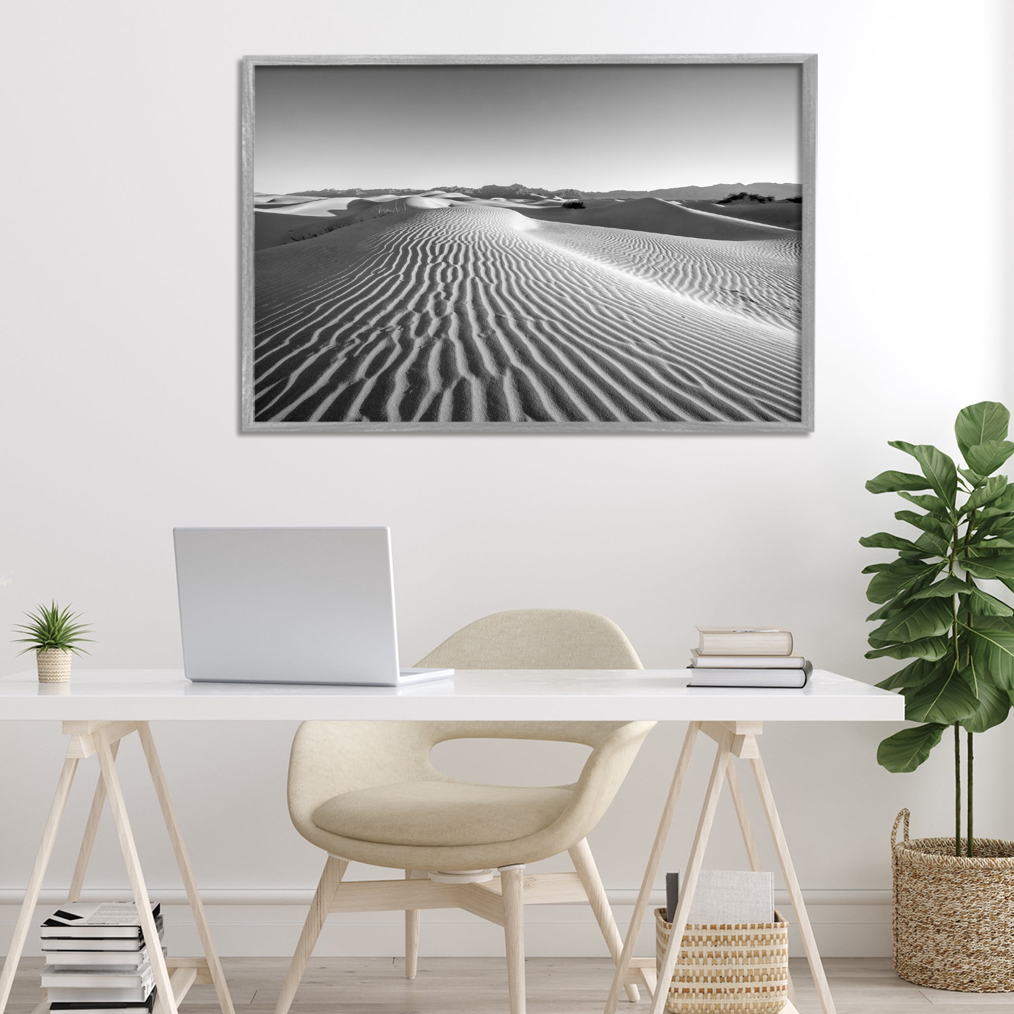 Stupell Industries Sand Waves In The Distance Gray Framed Giclee Art, design by Jon Evan