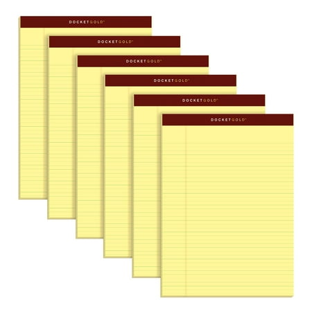 UPC: 0025932639418 | TOPS™ Docket™ Gold Perforated Writing Pads  8 1/2  x 11 3/4   Narrow Ruled  50 Sheets  Canary  Pack Of 6 Pads