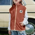 thumbnail image 2 of bbymog Fall Winter Fleece Vest Jacket for Boys and Girls Sleeveless Stand Collar Girls Jackets with Zipper Girls' Outerwear Jackets & Coats Coffee-1 14 Years, 2 of 6