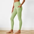 thumbnail image 2 of COMVALUE Leggings with Pockets Women Full Length Capri Buttery Soft High Waisted Stretchy Yoga Pants (Light Green, L), 2 of 9