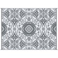 thumbnail image 2 of Outsunny Outdoor Rug & Bag, 9' x 12' Plastic Rug, Gray & White Floral, 2 of 7