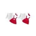 thumbnail image 2 of RUINIXCW Infant Girl Christmas Outfit Long Sleeve Romper Overall Dress and Headband, 2 of 8