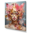 thumbnail image 2 of Designart "Fashion Brand Woman Portrait in Gold and Pink" Fashion Canvas Wall Art - Glam Pink Woman Glam Entryway Wall Art, 2 of 6