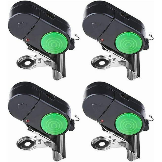 4PCS Fish Alarm Bite Indicator Sound LED Fishing Alarm Waterproof Battery Powered Clip on Fishing Rod Night Fishing Supplies