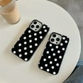 thumbnail image 3 of Full Screen White Polka Dots Phone Case For IPhone 16 15 14 13 12 11 Pro Max XR XS Max 7 8 Plus Creative Black Cover Case, 3 of 5
