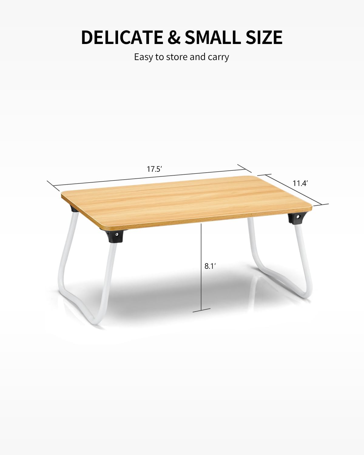 dxynlzq Foldable Lap Desk Laptop Stand Bed Desk Table Tray  Breakfast Serving Tray  Portable &amp; Lightweight Mini Table  Lap Tablet Desk for Sofa Couch Floor - White