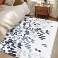 thumbnail image 4 of 4'x6' Area Rugs, Navy Blue Leaves Indoor Outdoor Area Rug for Living Room Bedroom, Summer Botanical Washable Bathroom Rugs Kitchen Floor Carpet Mats Home Decor Aesthetic, 4 of 8