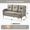 thumbnail image 7 of Unnifurnzi Patio Wicker Sofa-All Weather Rattan 3 Seater Patio Couch Outdoor Patio Couch for Deck Lawn Porch Balcony Poolside-Gray/Gray, 7 of 7
