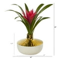 thumbnail image 2 of Nearly Natural 13in. Ginger Artificial Plant in Gold and Cream Elegant Vase, 2 of 2