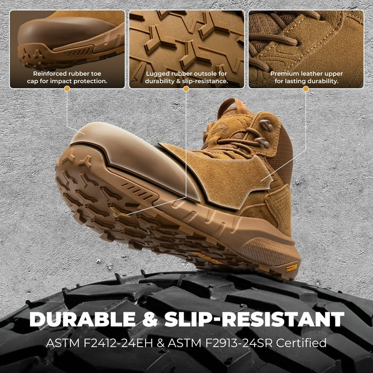 NORTIV 8 Waterproof Composite Toe Work Boots for Men – Lightweight