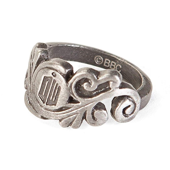Doctor Who Logo Vine Stainless Steel Women's Ring, Size 7