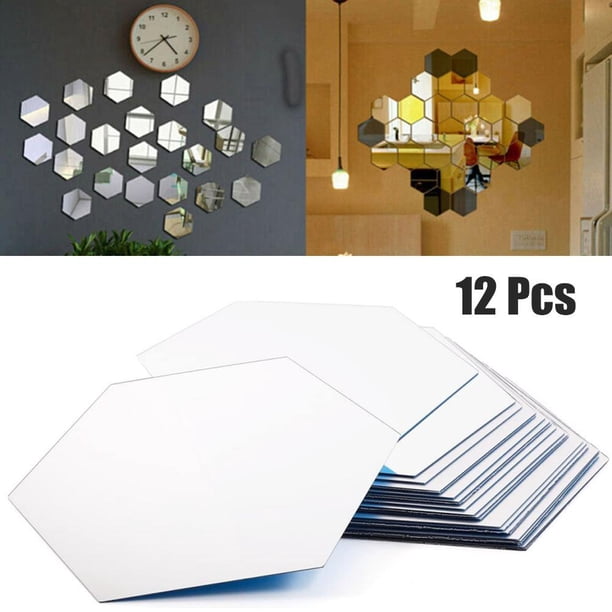 Espejo Hexagonal Pegatina De Pared 3D Decoración Acrílica Espejo Pegatina De Pared Para Comedor Pasillo Duradero Práctico Decoración Del Hogar 12 Uds seitruly HA041354-05