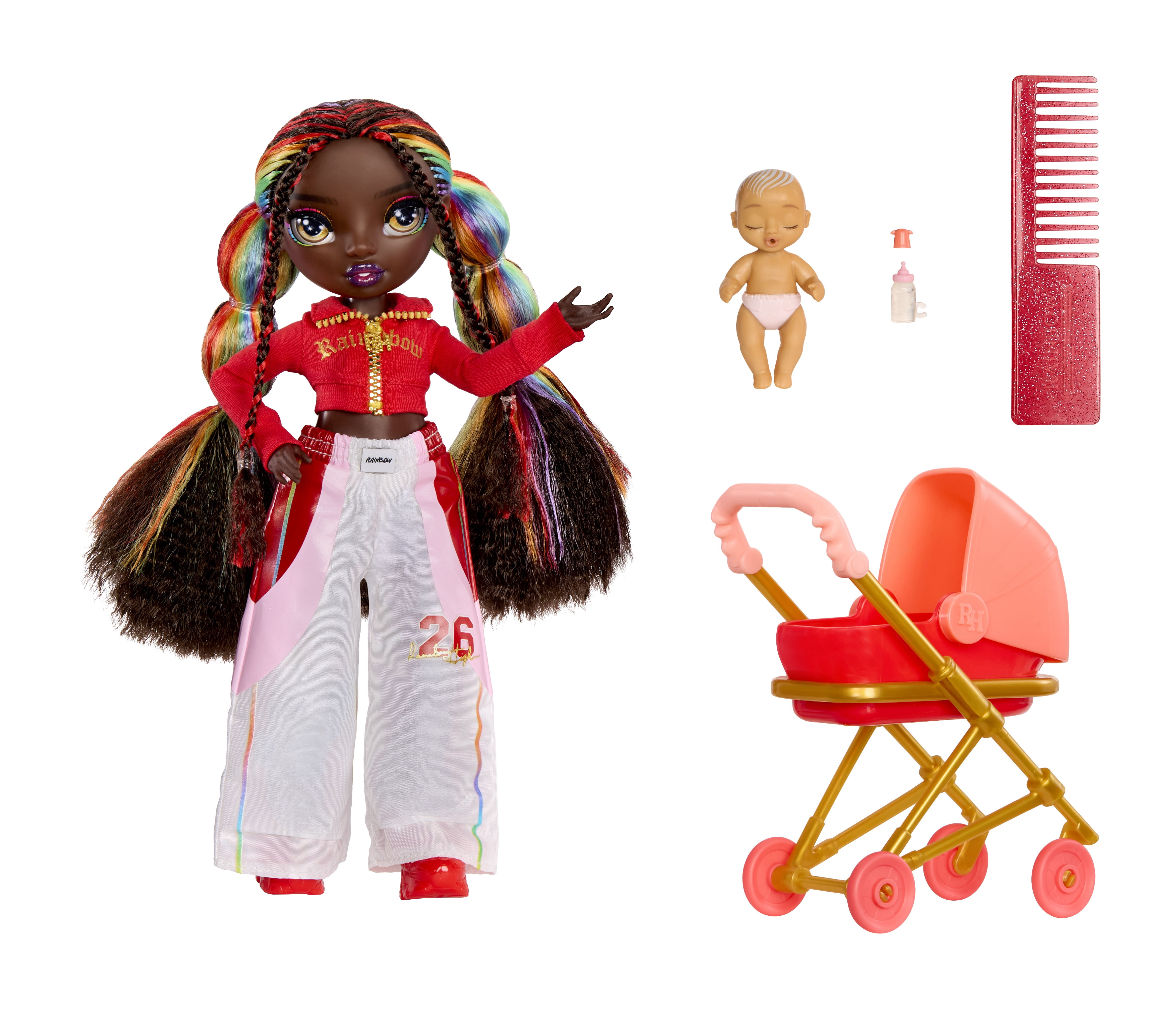 Rainbow High Jr. High Bestie Babysitters – Iris Bow, 9” Fashion Doll