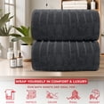 thumbnail image 6 of RIVERSIDE 2 Pack Oversized Bath Sheets 35x70 Soft Quick-Dry 600 GSM Ribbed Cotton Towels - Charcoal, 6 of 7