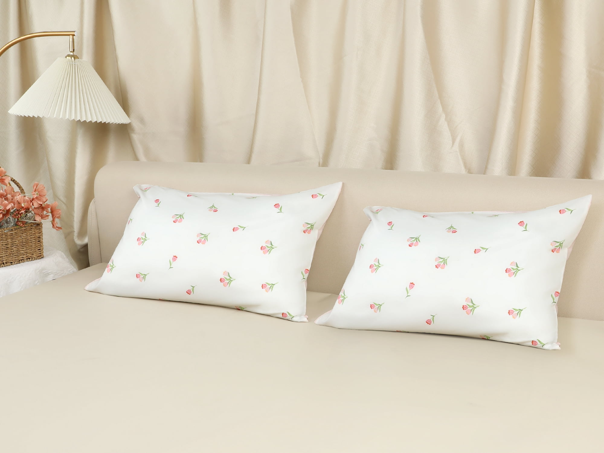 Unique Bargains 2 Pack Pillowcase Breathable Soft Floral Pillow Cases Gift Pink