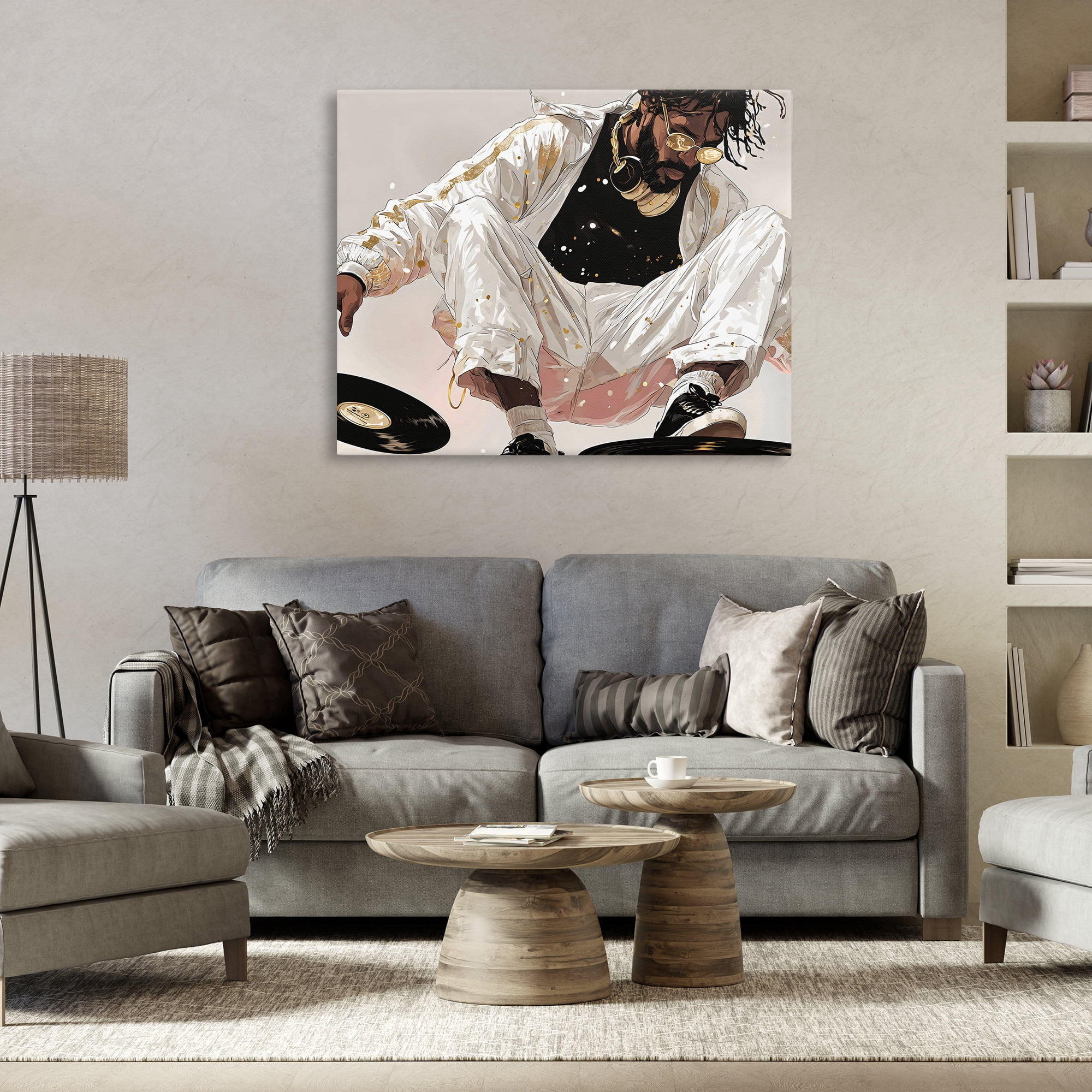 Stupell Industries Record Dance Stylish DJ Canvas Wall Art, design by Franklyn Gregory