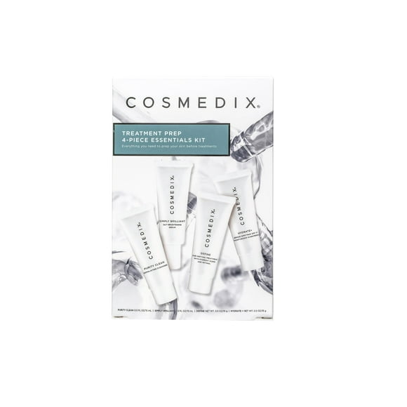 COSMEDIX Starter Kit | Four-Piece Travel Size Kit | Features Bestselling Skin Solutions | Includes Gentle Face Cleanser, Skin Treatment Serum, Exfoliator & Moisturizer,