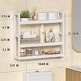 thumbnail image 2 of Bathroom Shelves Over Toilet Storage - 3 Tier Wall Mounted Bamboo Bathroom Shelf Organizer Multifunctional Adjustable Layer Free Standing Utility Shelves for Bathroom Living Room Kitchen, White, 2 of 7