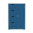 thumbnail image 5 of Costway Wooden 4 Drawer Free Standing Bathroom Floor Cabinet Storage Cupboard Adjustable Blue, 5 of 10